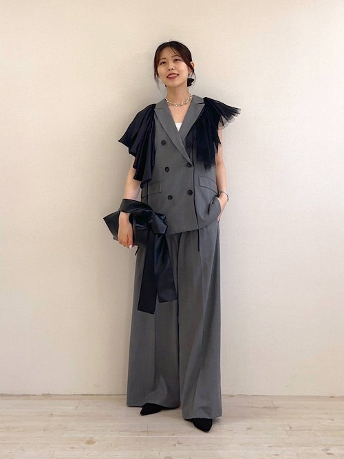 セール】【石岡真実さんコラボ第三弾】フリルサッシュツキベスト