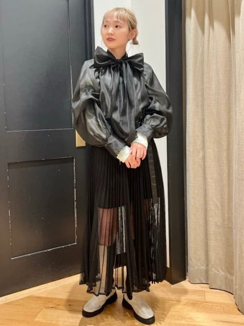 セレモニー・フォーマル】オーガンジー リボンブラウス（シャツ