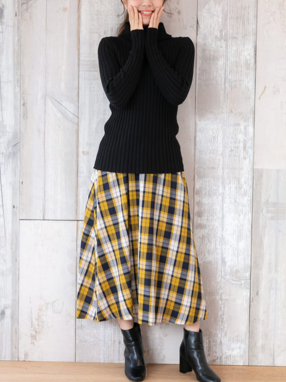 Sheller BIGチェックロングスカート