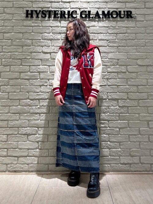 スクラッチロングデニムスカート（スカート）｜HYSTERIC GLAMOUR