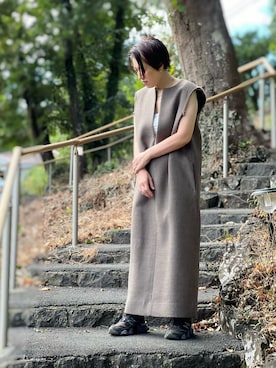 TODAYFUL/トゥデイフル】Doubleface Wool Keyneck Dress/ダブルタック