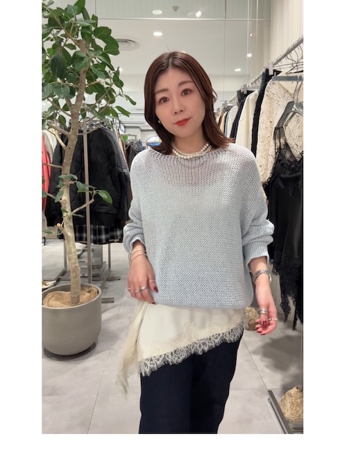 ショート丈アシメレースキャミ（シャツ/ブラウス）｜DouDou（ドゥドゥ