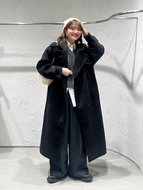 セール】『2サイズ展開』コクーンロングコート（ステンカラーコート