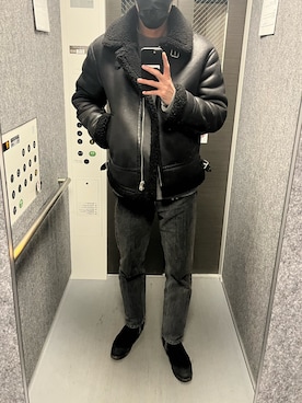 ZARA MAN リアルムートン レザージャケット ブルゾン 希少 zara