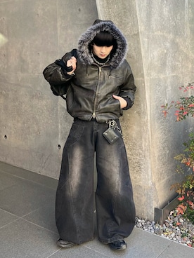 新色登場】DRAW CODE DOUBLE ZIP ARTIFICIAL 2WAY HOOD BLOUSON