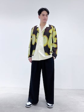 HOMME PLISSE ISSEY MIYAKEのノーカラージャケットを使ったメンズ人気