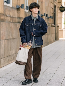 セットアップ（ブラウン系）を使った「コーデュロイ」の人気