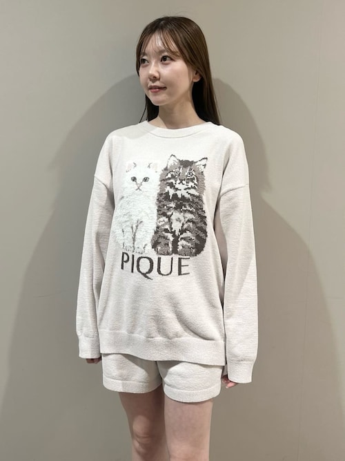 セール】ツインズキャットジャガードプルオーバー（ルームウェア