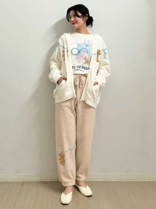 エアリーモコウォッシングアニマルジャガードパーカ（ルームウェア