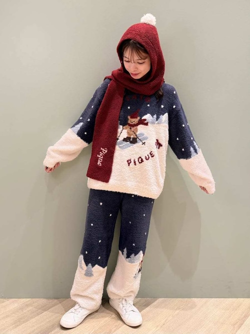 セール】【HOLIDAY】スキーベアジャガードプルオーバー（ルームウェア