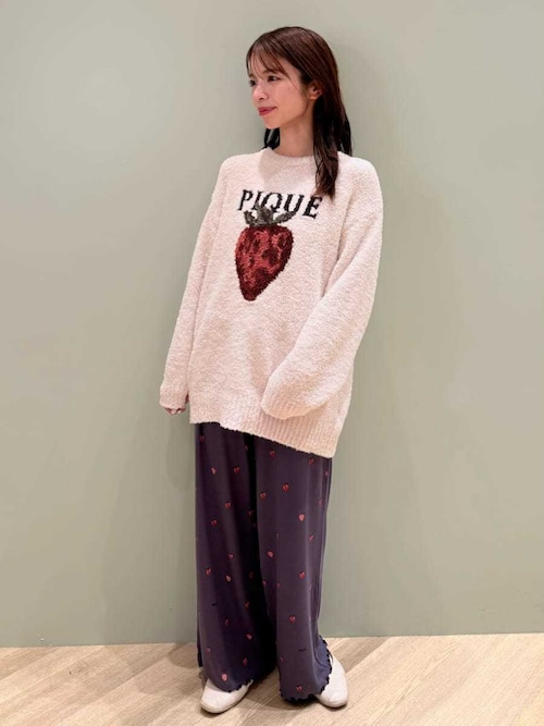 セール】ストロベリー柄ロングパンツ（ルームウェア/パジャマ