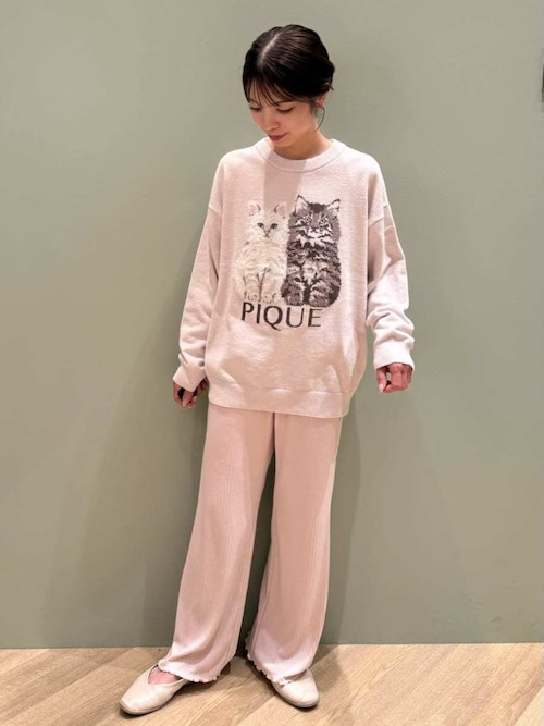 セール】ツインズキャットジャガードプルオーバー（ルームウェア