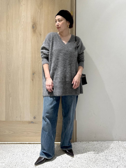 セール】Curensology(カレンソロジー)/FOXカシミヤVネックニットプル