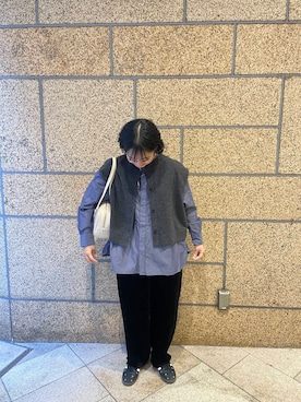 ナッピングウール2WAYベストを使った人気ファッションコーディネート