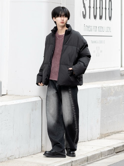 セール】ハイネック中綿ショートジャケット(600フィルパワー)（ダウン