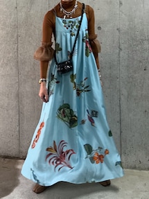 caban（キャバン）の「BIRD SINGING シルク ロングワンピース