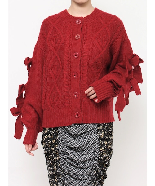 merry jenny（メリージェニー）の「スリーブリボンカーディガン