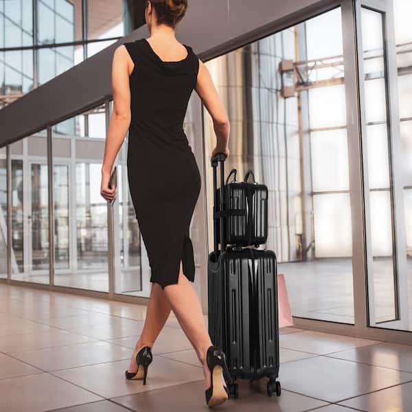 HIKOLAYAE Luggage Waterproof Trolley Case with Hidden Hooks