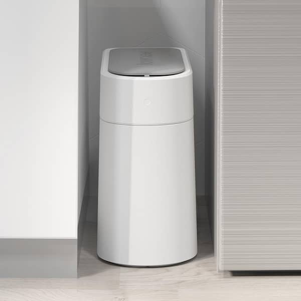 TOWNEW 3.4 Gal. White Plastic Smart Trash Can T3 - The Home Depot