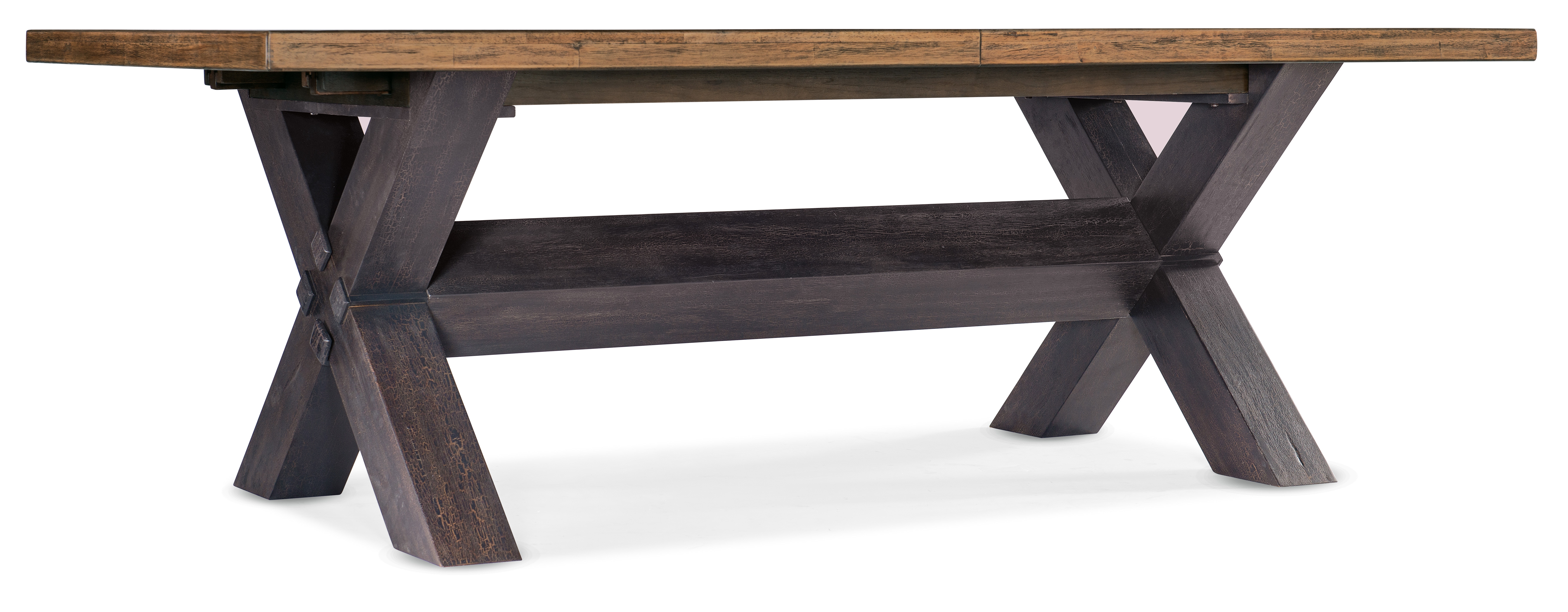 Hooker Furniture Casual Dining Big Sky Trestle Dining Table w/2