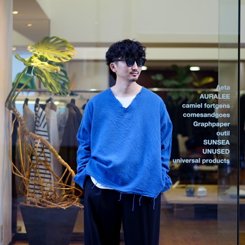SUNSEA(サンシー) 31th Collectionの新作、Shrinkage V-Neckのご紹介