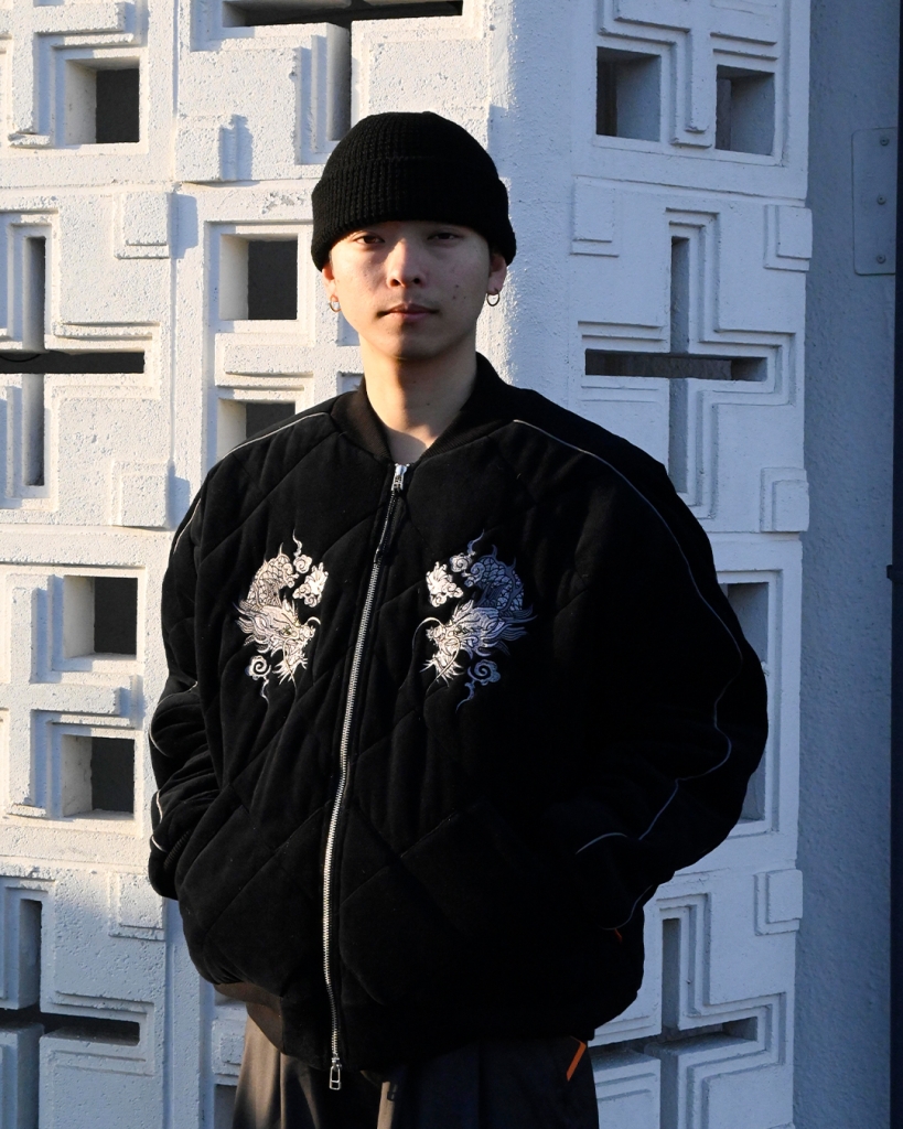 TIGHTBOOTH x DELUXE］Velour Souvenir Jkt (Black) - LION SHARE