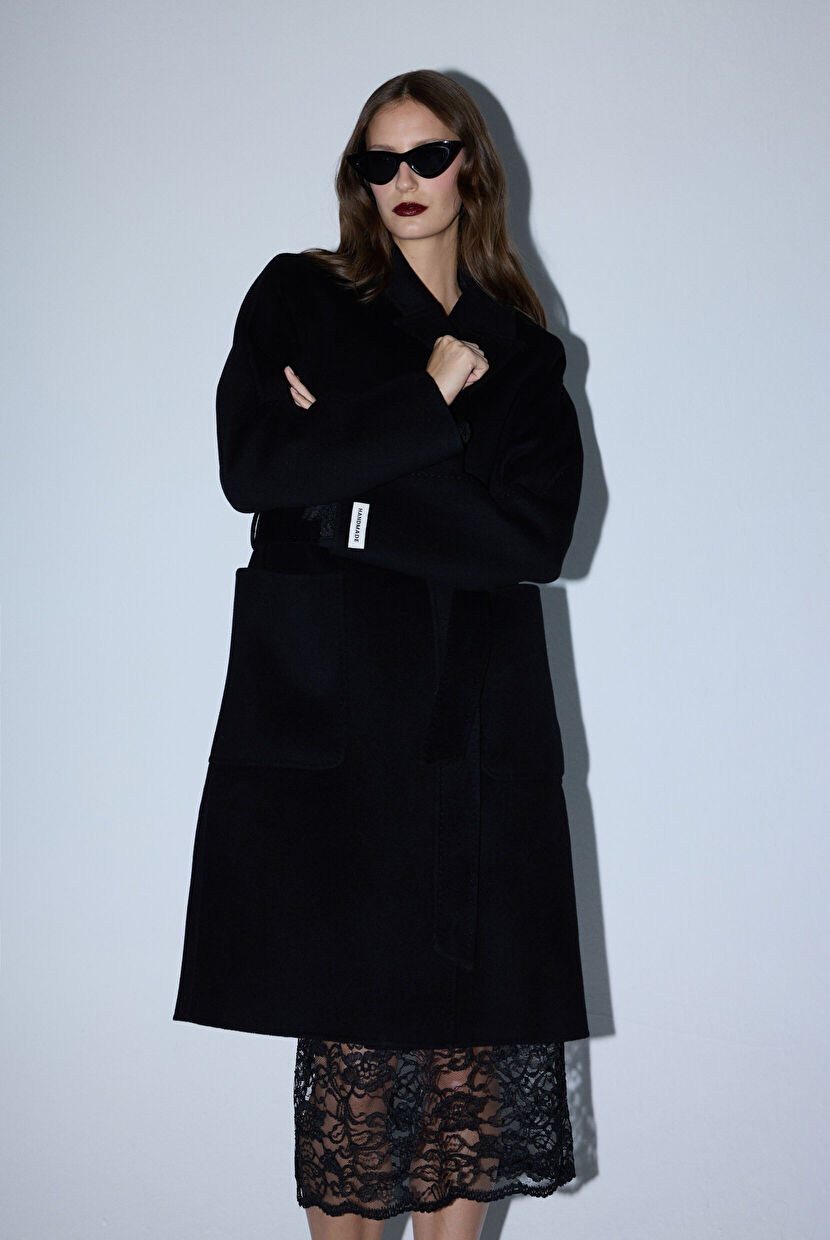 Black Coat With Pocket 13644084000-001 | adL