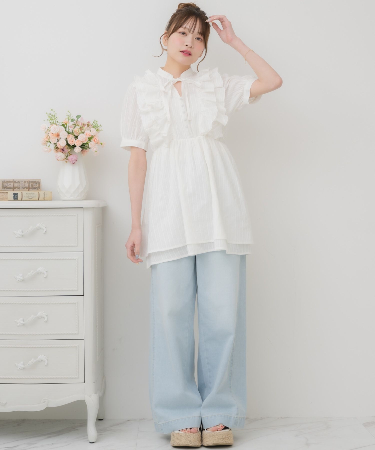 レースフリルチュニックOP|ems excite | RETRO GIRL ONLINE STORE