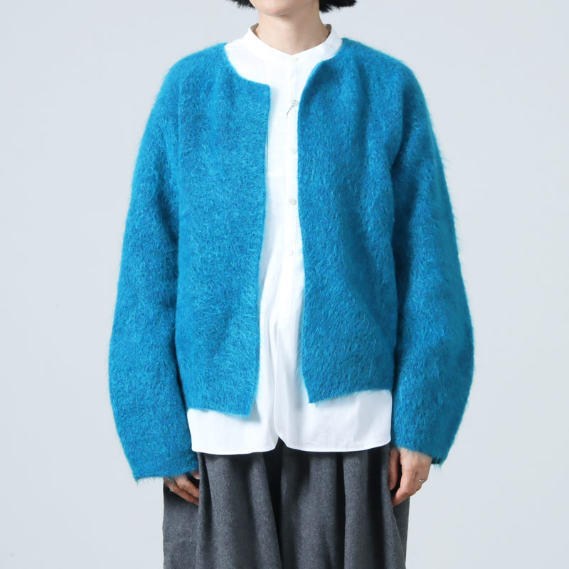 unfil (アンフィル) stretch superkid mohair short cardigan
