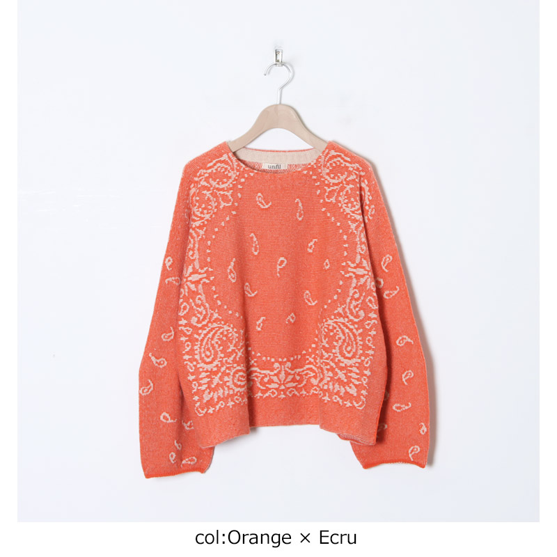 unfil (アンフィル) royal baby alpaca bandana-pattern sweater