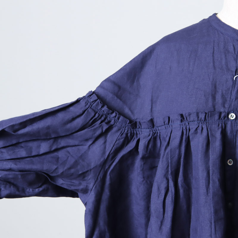 UNIVERSAL TISSU (ユニバーサルティシュ) フレンチリネンバンドカラーBL