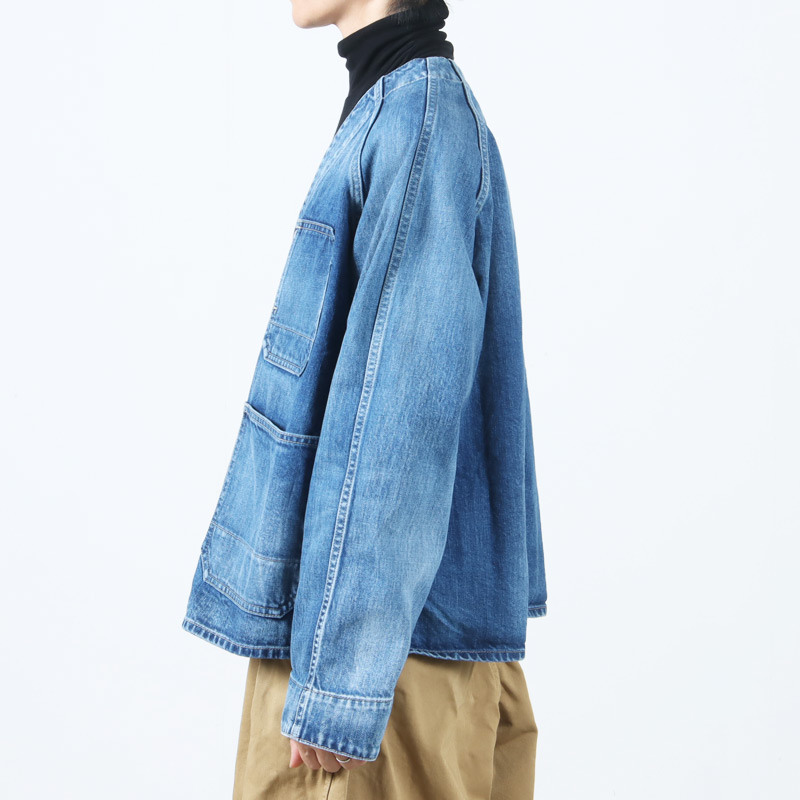 Veritecoeur (ヴェリテクール) ノーカラーデニムカバーオール