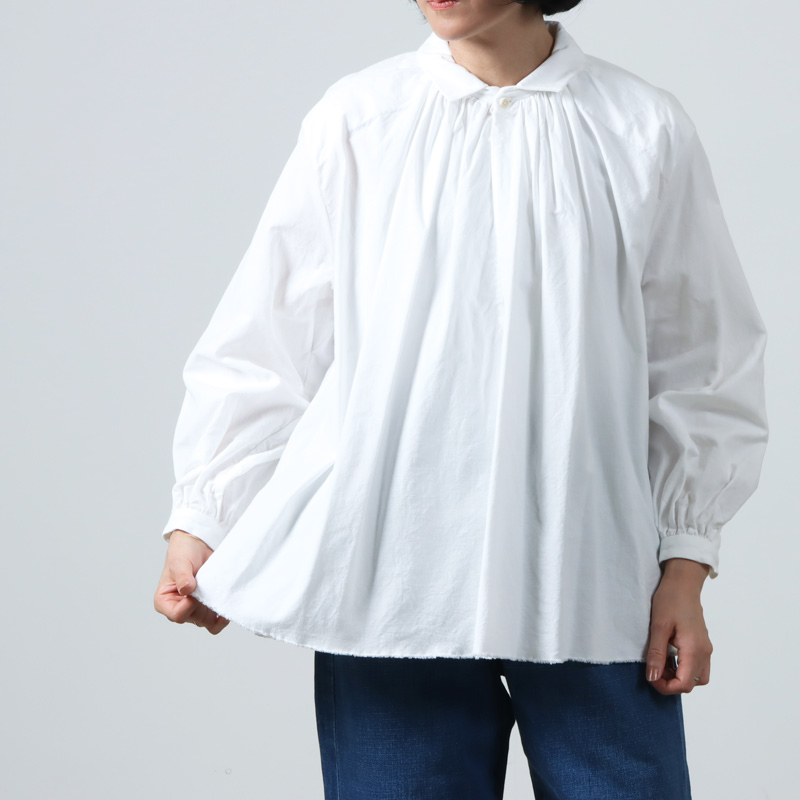 YAECA (ヤエカ) WRITE GATHERED BLOUSE / ライトギャザーブラウス