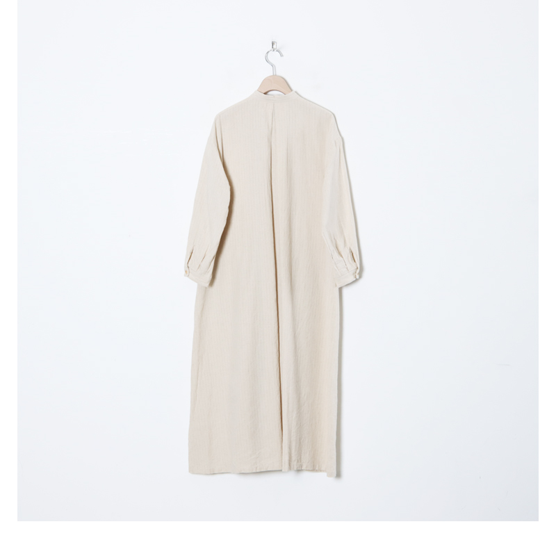 YAECA (ヤエカ) WRITE STAND COLLAR WORK SHIRT DRESS / ライト