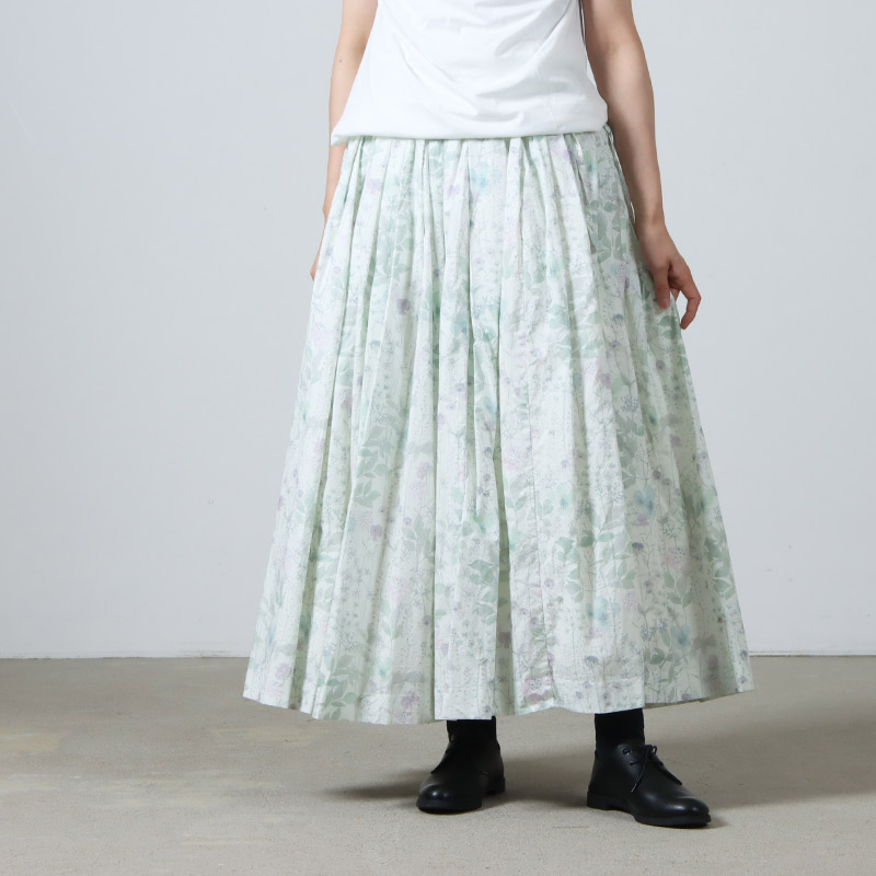 YAECA (ヤエカ) WRITE GATHER SKIRT LIBERTY COTTON / ギャザー