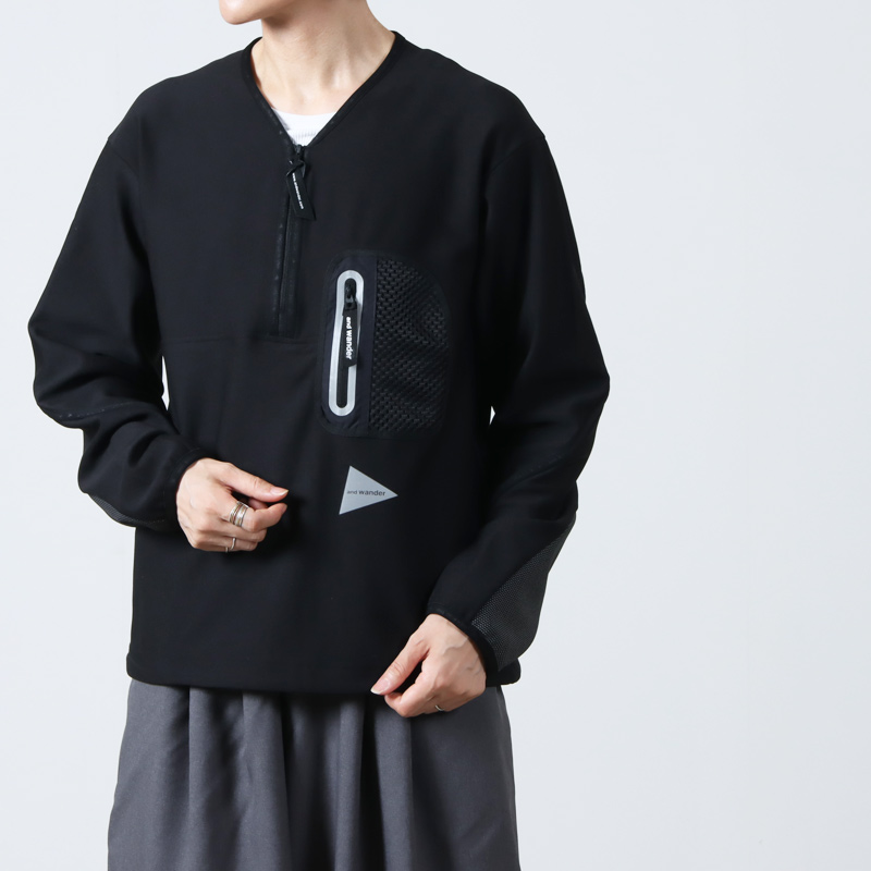 and wander (アンドワンダー) light fleece pullover / ライトフリース