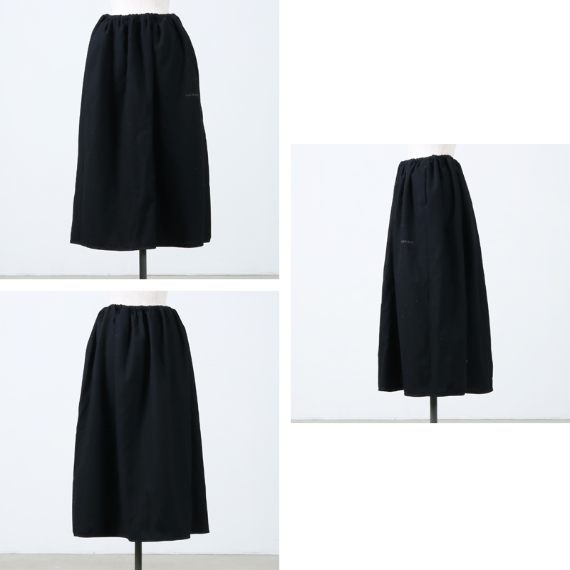 and wander (アンドワンダー) REWOOL tweed skirt / リウールツイード