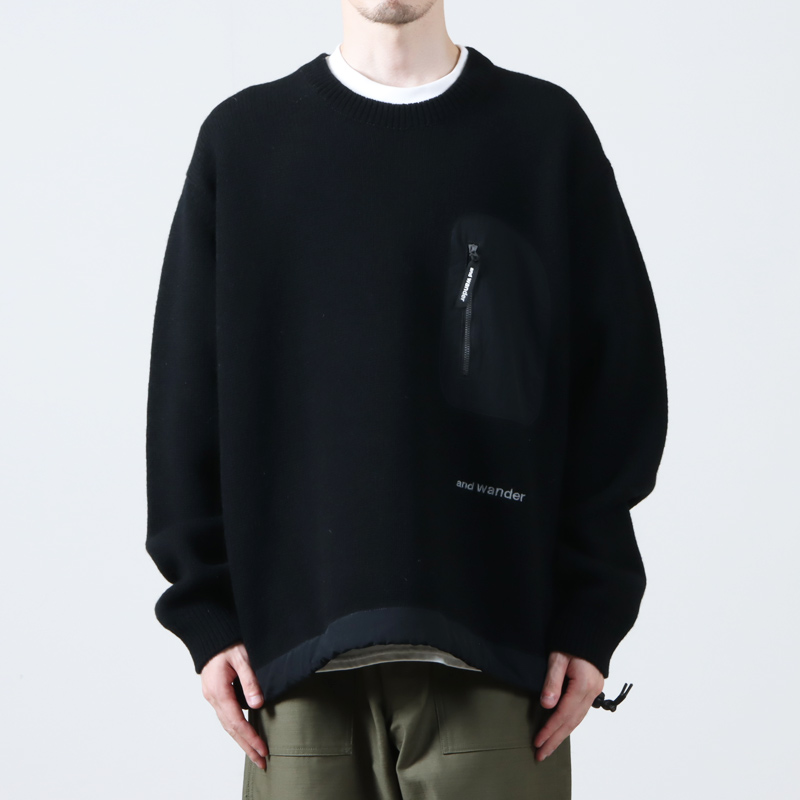 and wander (アンドワンダー) shetland wool sweater / シェットランド
