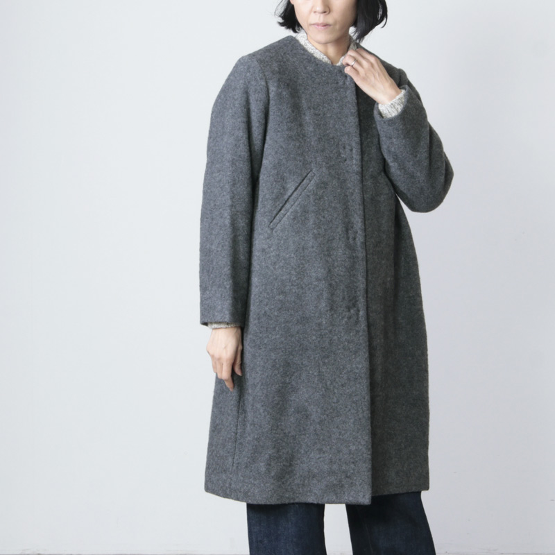 Atelier d'antan (アトリエ ダンタン) ウールアルパカノーカラーコート