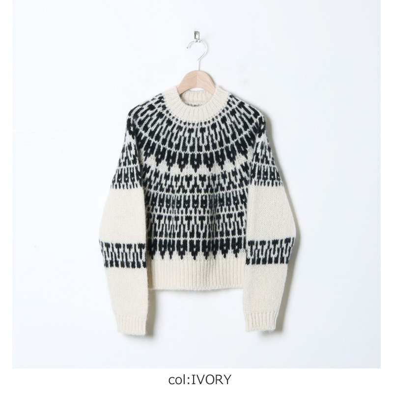 BATONER (バトナー) women MOHAIR NORDIC CREW NECK / モヘア