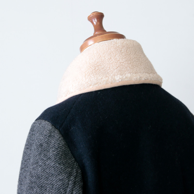 blanc basque (ブランバスク) ソフトメルトンカラーブロックコート