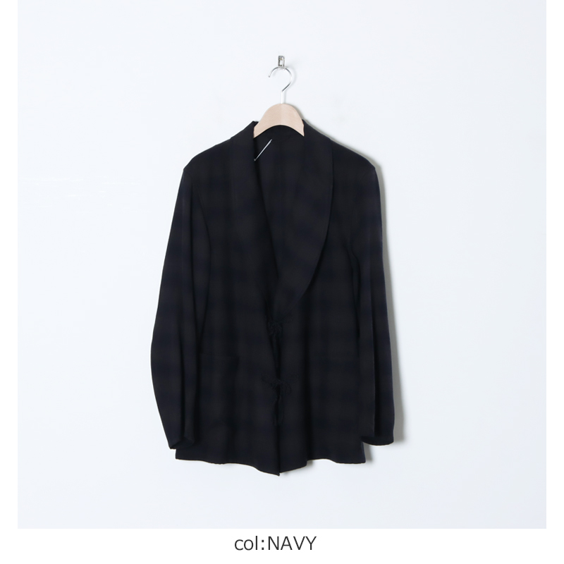 COMOLI (コモリ) ウールチェック ショールカラージャケット