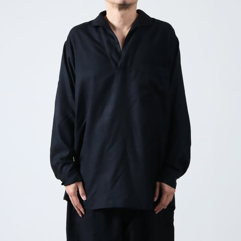 COMOLI (コモリ) シルクネル スキッパーシャツ