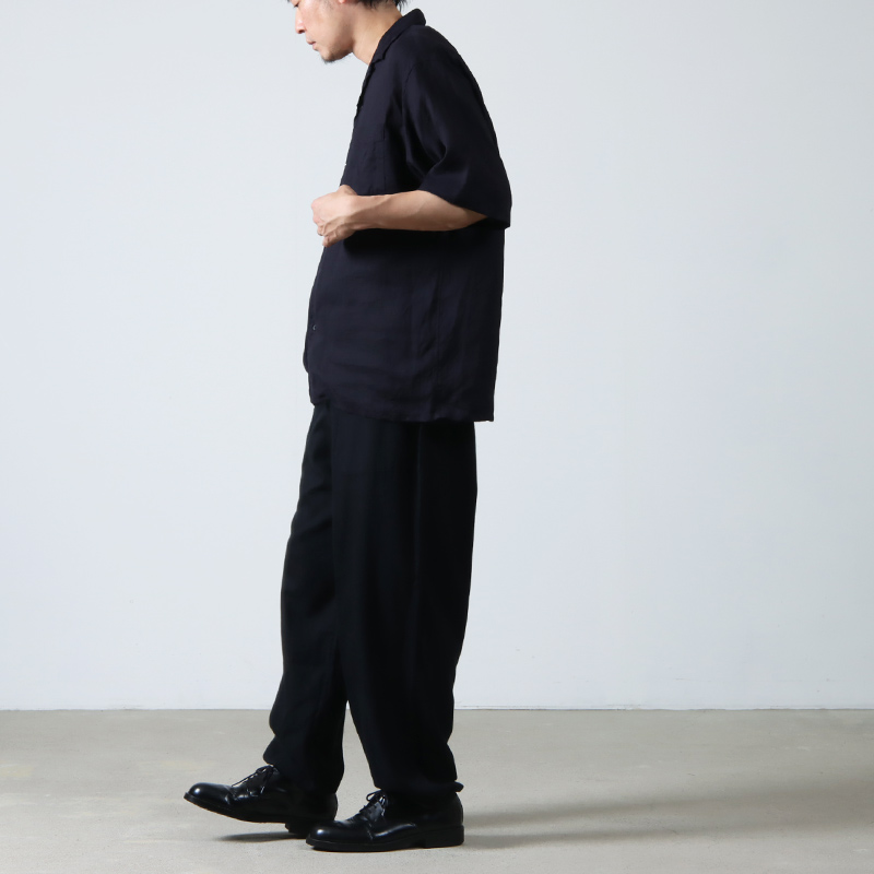 COMOLI サイズ3！comoli オープンカラーシャツ (コモリ) リネンツイル