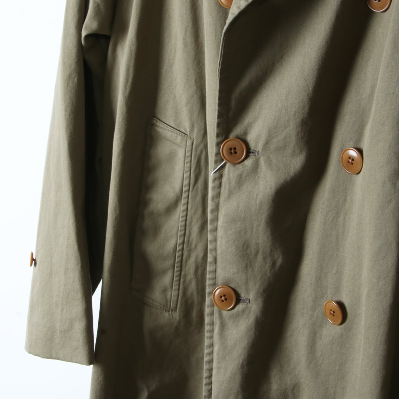 COMOLI (コモリ) コットンギャバ ダブルブレステッドコート