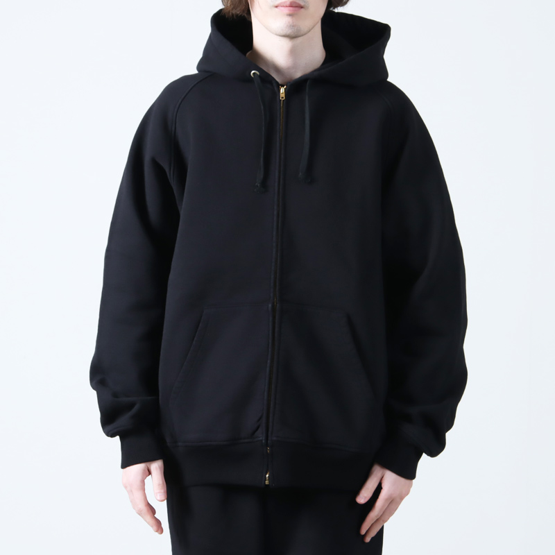 COMOLI (コモリ) コットン裏毛 ジップパーカ