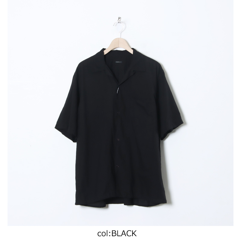 COMOLI (コモリ) KHADIコットン 半袖オープンカラーシャツ