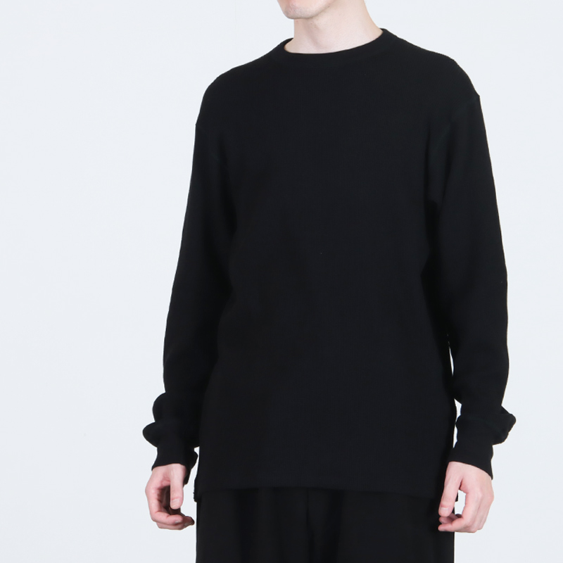 COMOLI (コモリ) コットンカシミヤ ワッフル長袖クルー