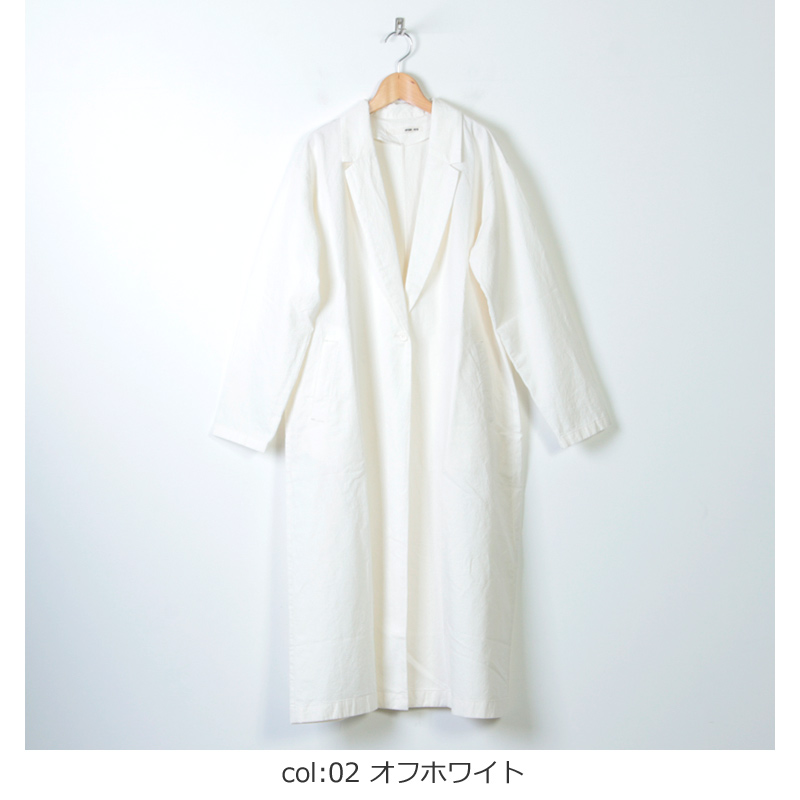 evameva (エヴァムエヴァ) cotton paper long jacket / コットン