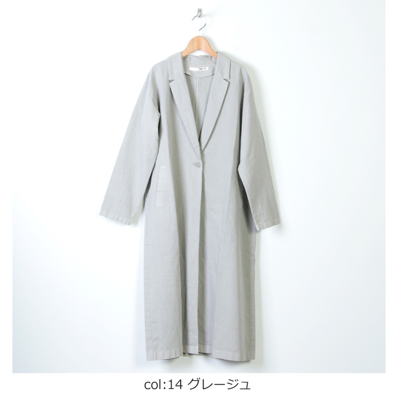 evameva (エヴァムエヴァ) cotton paper long jacket / コットン